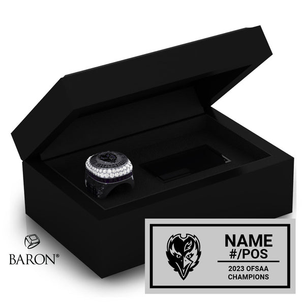 St. Roch CSS Football 2023 Championship Black Standard Window Ring Box