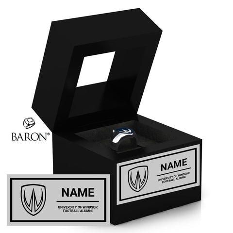 University of Windsor Football Alumni Black Window Ring Box