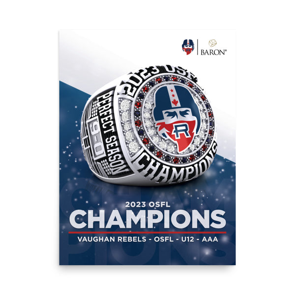 Vaughan Rebels U12 AAA OSFL 2023 Championship Poster