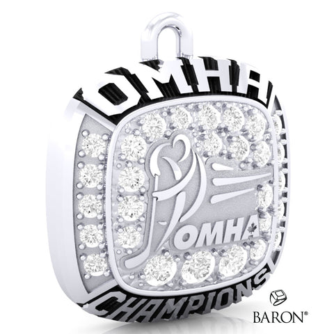 Championship OMHA Ring Top Pendant with Cubics - Design 1.5 (CHAMPIONS)