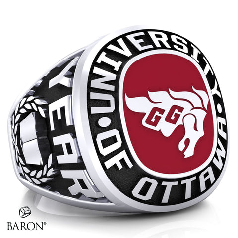 University of Ottawa Exclusive Class Ring (Durilium/Silver/10Kt White Gold) - Design 1.1