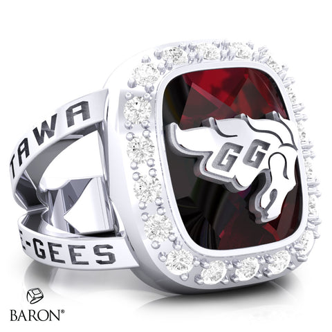 University of Ottawa Renown Class Ring (Durlium, Sterling Silver, 10kt White Gold) - Design 5.1