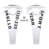 University of Ottawa Class Ring - 3059 (Durilium, Sterling Silver, 10KT White Gold) - Design 8.1