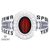 University of Ottawa Class Ring - 3059 (Durilium, Sterling Silver, 10KT White Gold) - Design 8.1