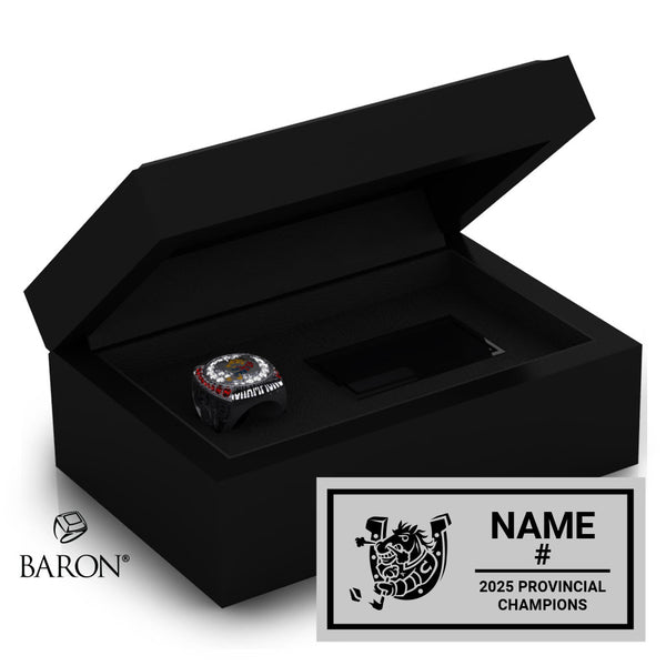 Barrie Colts U14BB OMHA Hockey 2025 Championship Black Standard Window Ring Box