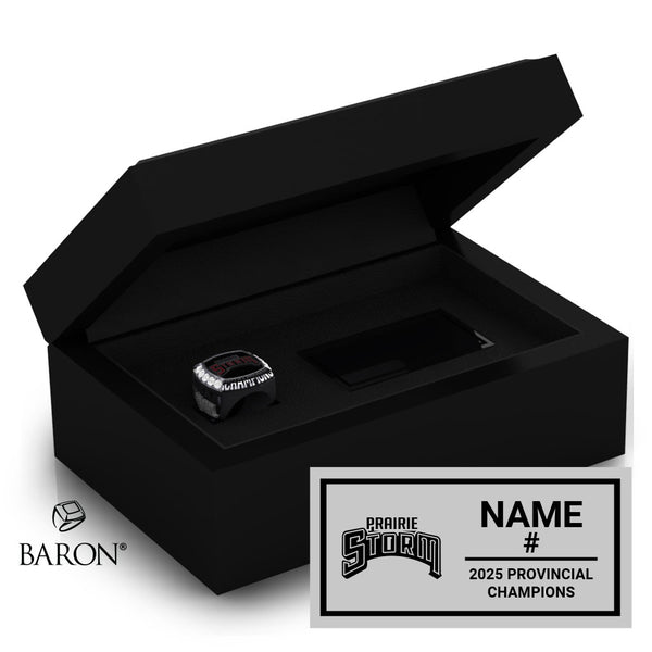 Prairie Storm Hockey 2025 Championship Black Standard Window Ring Box