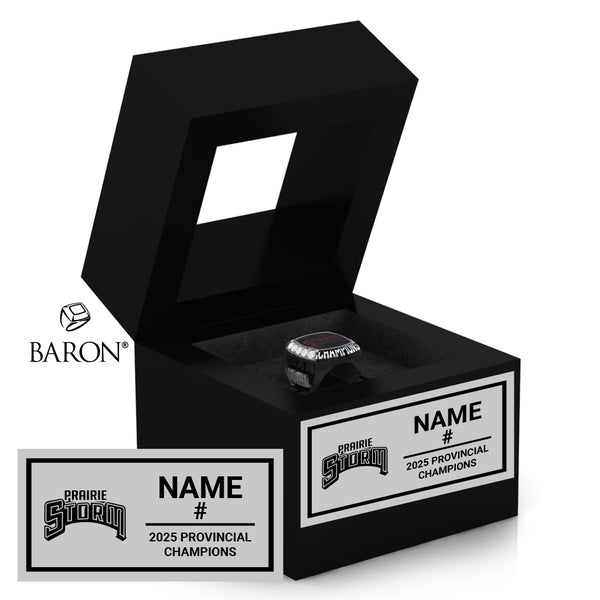 Prairie Storm Hockey 2025 Championship Black Window Ring Box