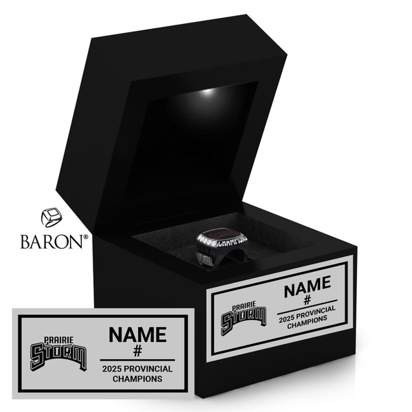 Prairie Storm Hockey 2025 Championship Black LED Ring Box