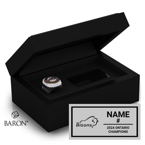 Brantford Bisons OSFL Foothball 2024 Championship Black Standard Window Ring Box