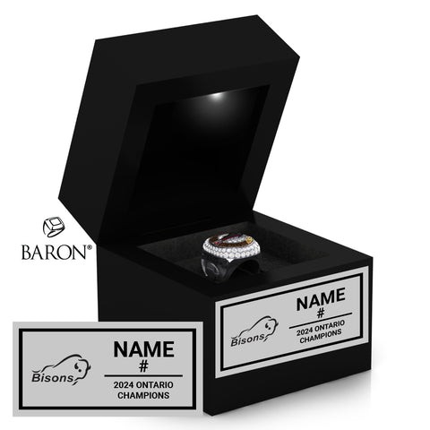 Brantford Bisons OSFL Foothball 2024 Championship Black LED Ring Box