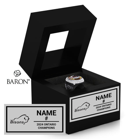 Brantford Bisons OSFL Foothball 2024 Championship Black Window Ring Box