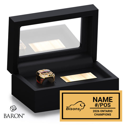 Brantford Bisons Football 2026 Championship Black Standard Window Ring Box