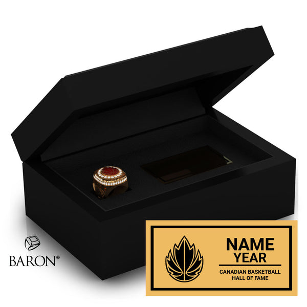 Canadian Basketball Hall of Fame Championship Black Standard Window Ring Box