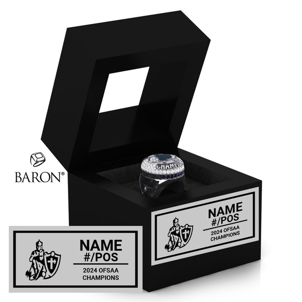 Catholic Central Football 2024 Championship Black Window Ring Box