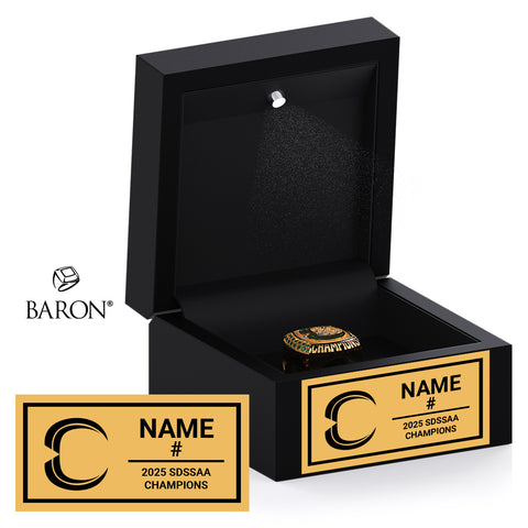 Chargers Football 2025 Championship Black LED Ring Box