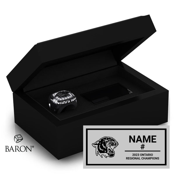 Chatham-Kent Cougars OSFL 2023  Championship Black Standard Window Ring Box