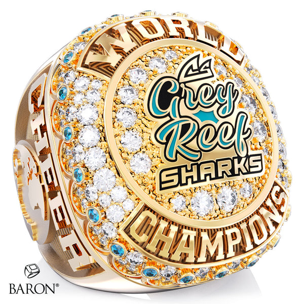 Cheer Sport Grey Reef Sharks 2025 Championship Ring - Design 1.3