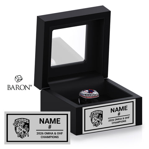 Clarington U15 AA Hockey 2026 Championship Black Window Ring Box