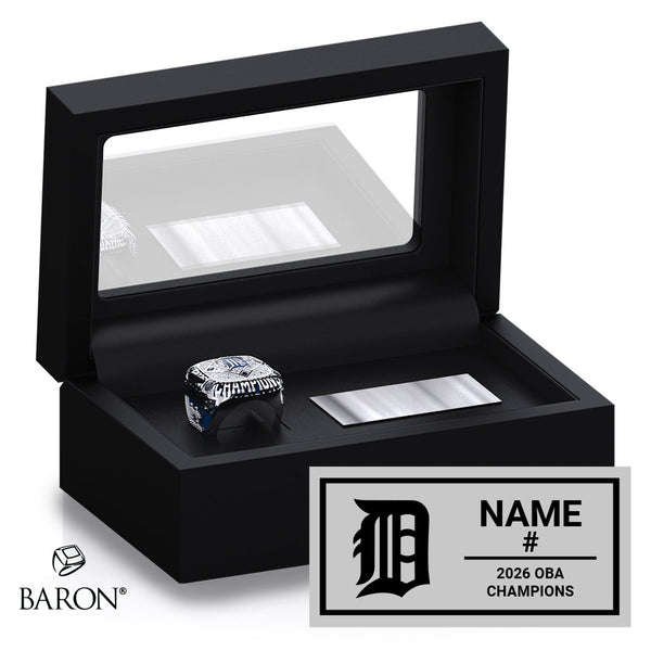 Dresden Minor Baseball 2026 Championship Black Standard Window Ring Box
