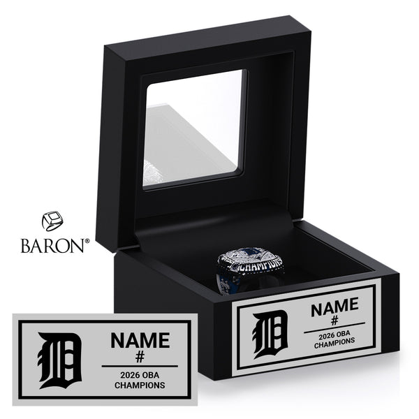 Dresden Minor Baseball 2026 Championship Black Window Ring Box