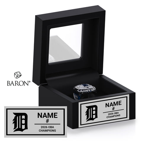 Dresden Minor Baseball 2026 Championship Black Window Ring Box