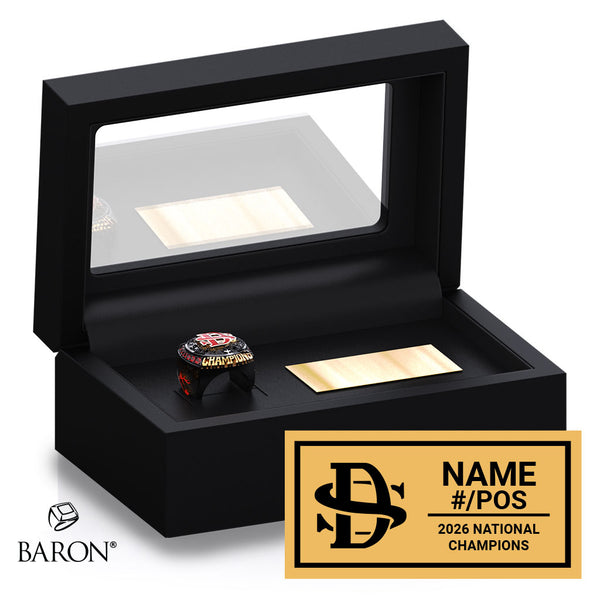 Dufferin-Simcoe Braves Baseball 2026 Championship Black Standard Window Ring Box