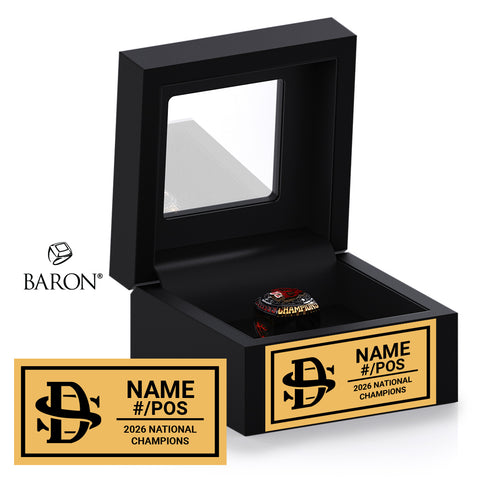 Dufferin-Simcoe Braves Baseball 2026 Championship Black Window Ring Box