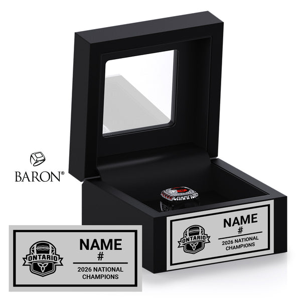 Football Ontario U18 Women's Tackle 2026 Championship Black Window Ring Box