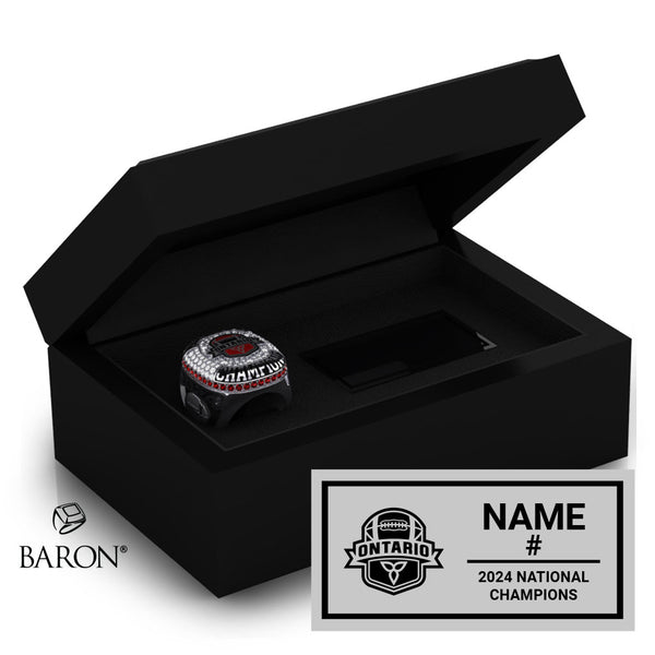 Football Ontario U18 Mens 2024 Championship Black Standard Window Ring Box