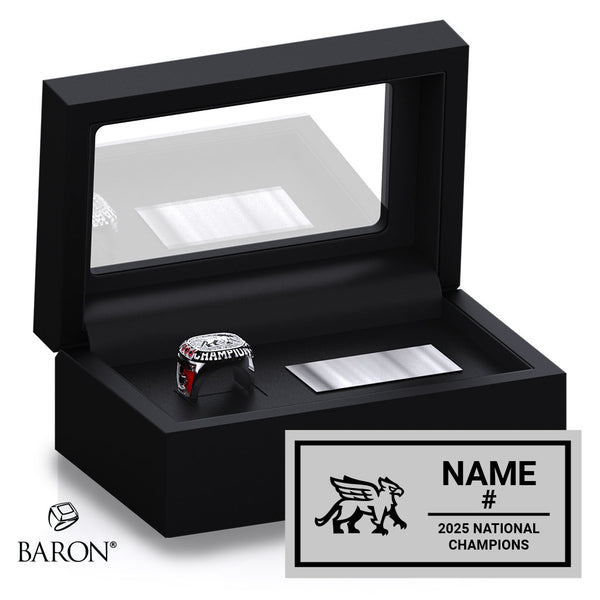 Guelph Gryphons Lacrosse 2025 Championship Black Standard Window Ring Box