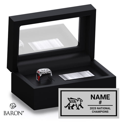 Guelph Gryphons Lacrosse 2025 Championship Black Standard Window Ring Box