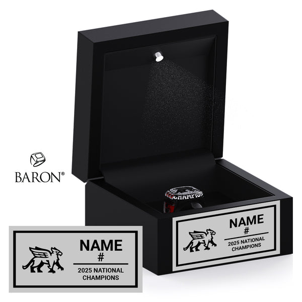 Guelph Gryphons Lacrosse 2025 Championship Black LED Ring Box