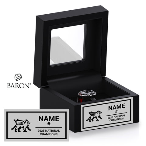 Guelph Gryphons Lacrosse 2025 Championship Black Window Ring Box