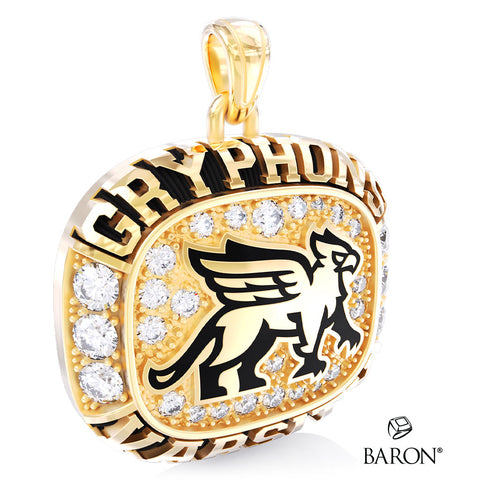 Guelph Gryphons Varsity Ring Top Pendant - Design 2.10