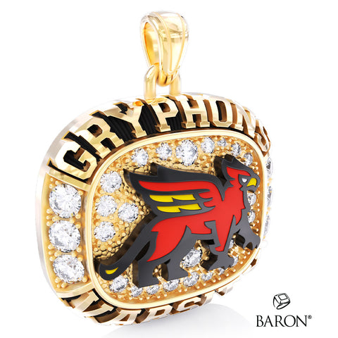 Guelph Gryphons Varsity Ring Top Pendant - Design 2.8