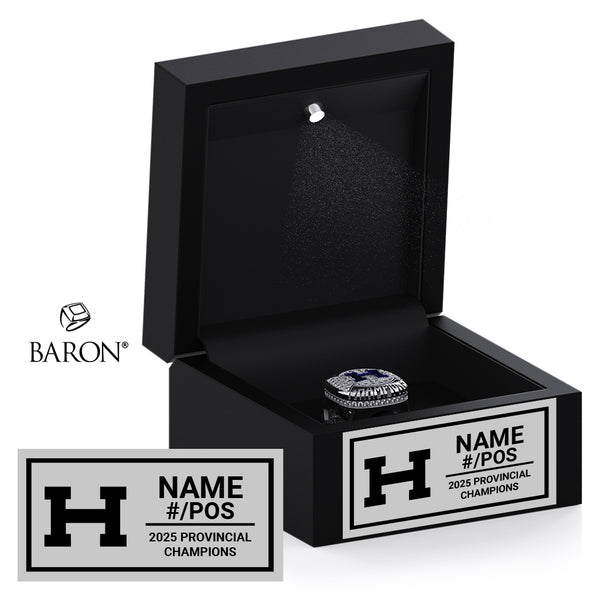 Hafford High School Football 2025 Championship Black LED Ring Box