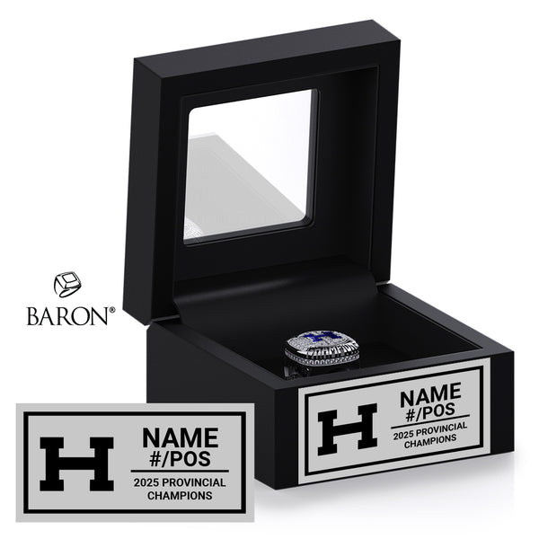 Hafford High School Football 2025 Championship Black Window Ring Box