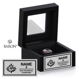 Halton Hills Bulldogs U17 Lacrosse 2025 Championship Black Window Ring Box