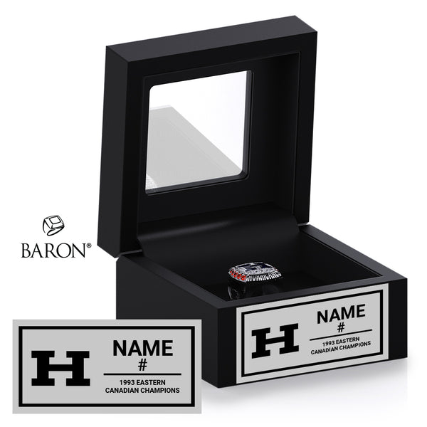 Hamilton Hurricanes Football 1993 Championship Black Window Ring Box