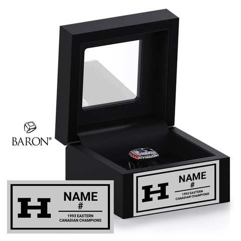 Hamilton Hurricanes Football 1993 Championship Black Window Ring Box