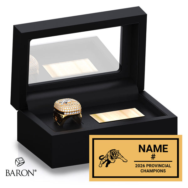 Hamilton Jr. Tiger-Cats OSFL Football 2026 Championship Black Standard Window Ring Box