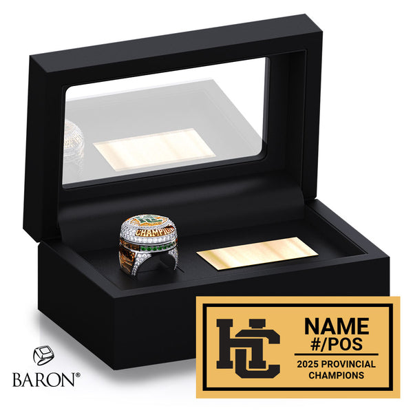 Holy Cross Football 2025 Championship Black Standard Window Ring Box