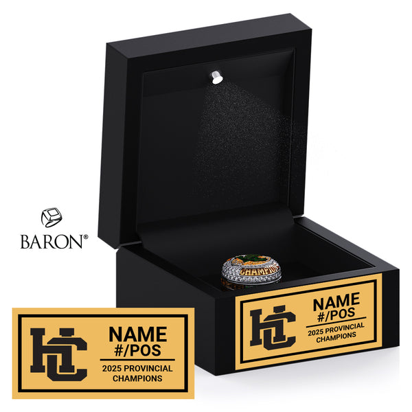 Holy Cross Football 2025 Championship Black LED Ring Box