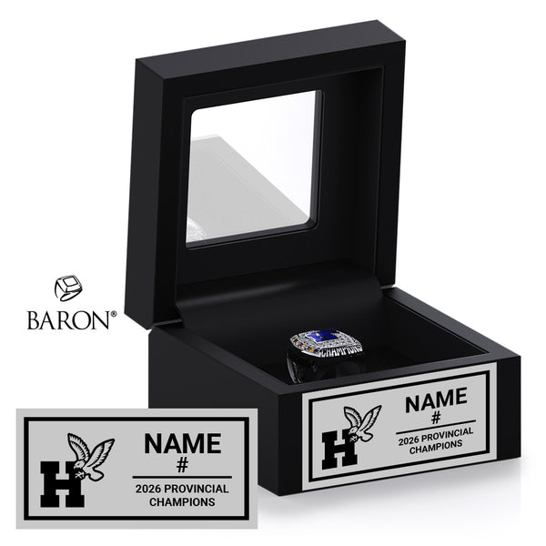 Humber Hawks Rugby 2026 Championship Black Window Ring Box