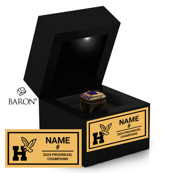Humber Hawks Rugby 2024 Championship Black LED Ring Box