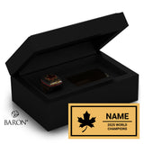 ICU World Cheerleading 2025 Championship Black Standard Window Ring Box