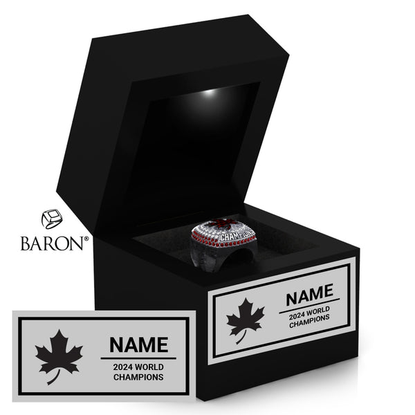 ICU World Cheerleading 2024 Championship Black LED Ring Box