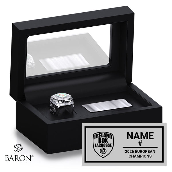 Ireland Box Lacrosse 2026 Championship Black Standard Window Ring Box