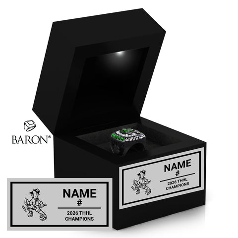 Killarney Shamrocks Hockey 2026 Championship Black LED Ring Box