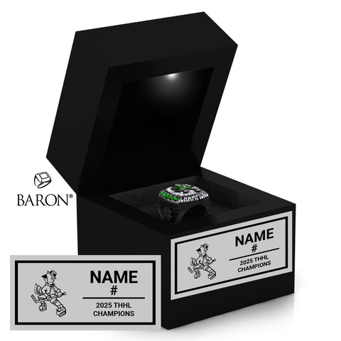 Killarney Shamrocks Hockey 2025 Championship Black LED Ring Box